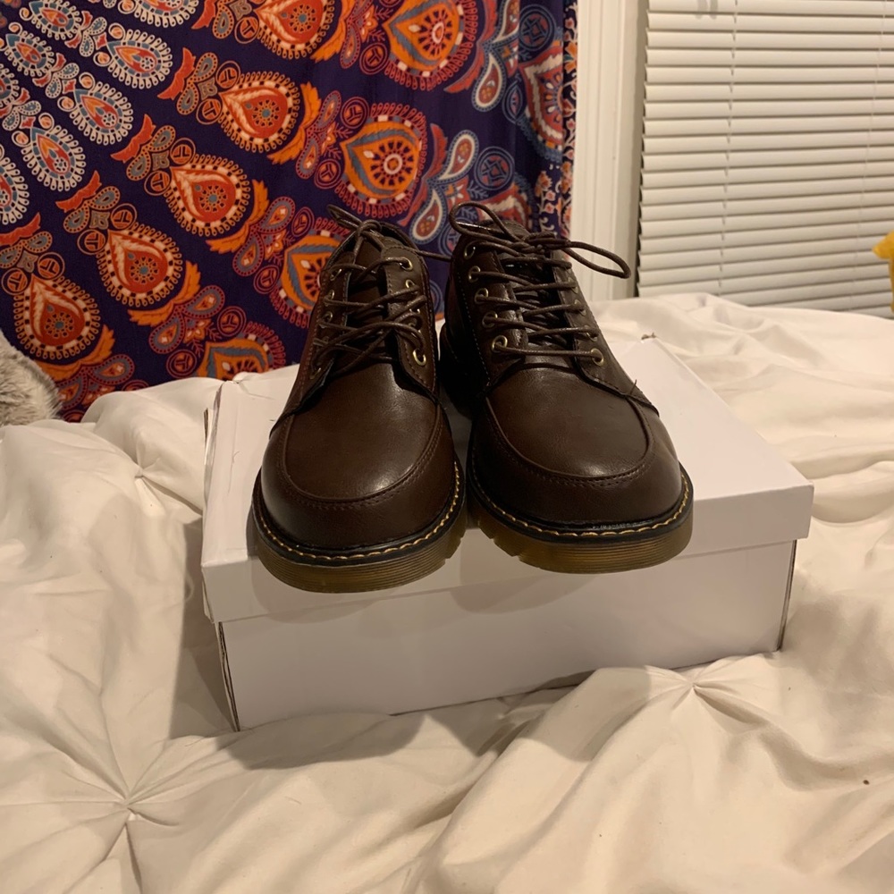 Lace up front derby shoes
